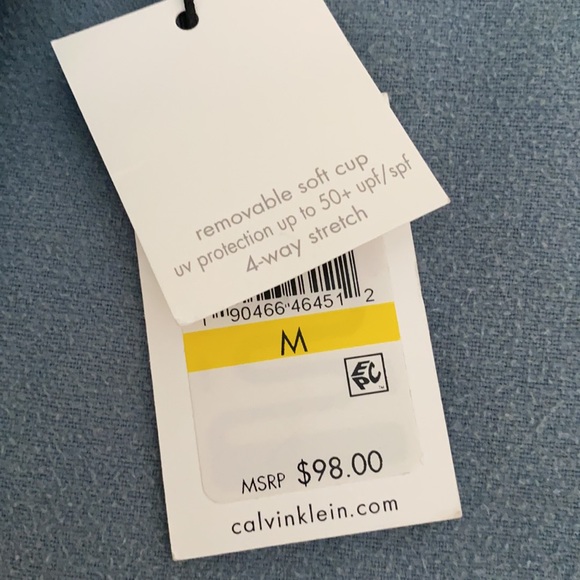 NWT! Calvin Klein Teal Halter Tankini Top - Picture 5 of 8